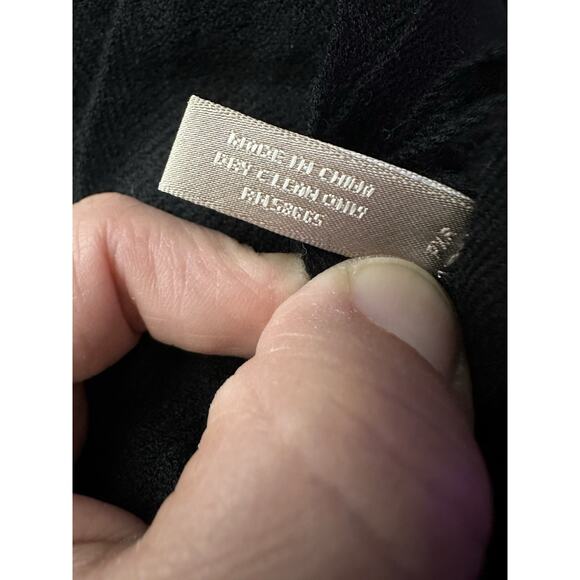 Nordstrom Black Cashmere Scarf Fringe Hem Made in China - Picture 5 of 10